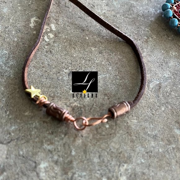 lf Designs: SOUTHWESTERN COPPERTONE 28" Boho Necklace - Picture 3 of 7